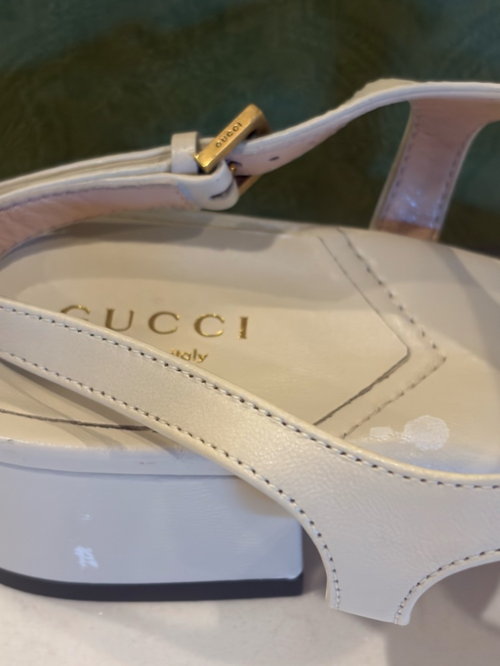 Gucci GG Logo Sandals (women) size 7.5 with box, dust bags, authenticity card - Picture 6 of 12